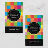 Carte De Visite Tuteur de langue étrangère - Motif de l'espace col (Devant / Derrière)