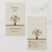 Carte De Visite Tuteur de langue étrangère - Thème naturel élégant (Devant / Derrière)