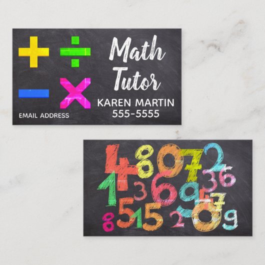 Carte De Visite Tuteur de maths (Devant / Derrière)