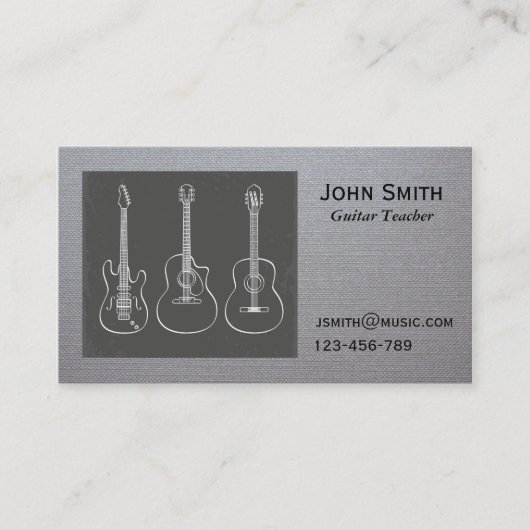 Carte De Visite Tuteur de musique de professeur de guitare (Devant)