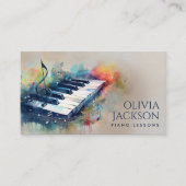 Carte De Visite Tuteur de musique enseignant de piano (Devant)