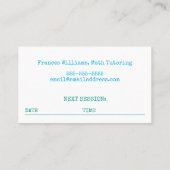 Carte De Visite Tuteur de rappel de cours particuliers de globe (Dos)