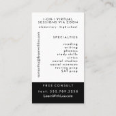 Carte De Visite Tuteur d'instructeur virtuel (Dos)