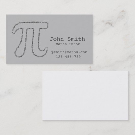 Carte De Visite Tuteur en mathématiques ou enseignant mathématique (Devant / Derrière)