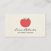 Carte De Visite Tuteur enseignant à la pomme et au ver mou (Devant)