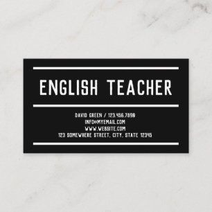 Carte De Visite Tuteur enseignant ESL