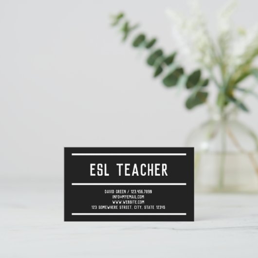 Carte De Visite Tuteur enseignant ESL (Debout devant)