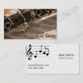 Carte De Visite Tuteur indépendant de musique de professeur de (Devant / Derrière)