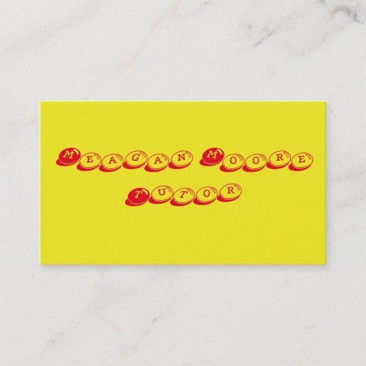 Carte De Visite Tuteur jaune et rouge (Devant)