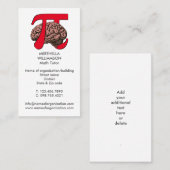 Carte De Visite TUTEUR MATH Pi Brain Mathématiques (Devant / Derrière)