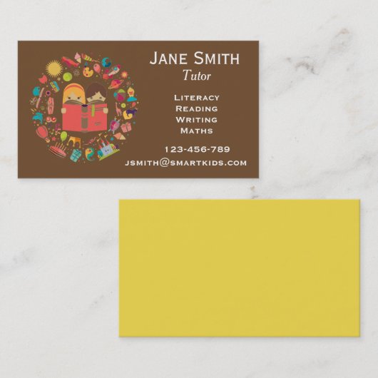 Carte De Visite Tuteur ou professeur indépendant d'instruction (Devant / Derrière)