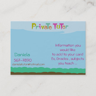 Carte De Visite Tuteur privé