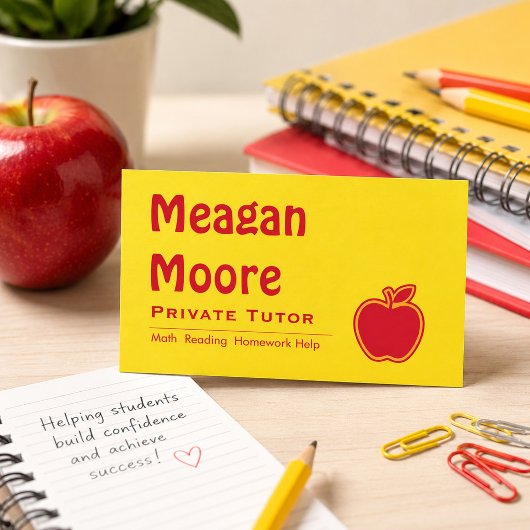 Carte De Visite Tuteur privé Bright Apple 