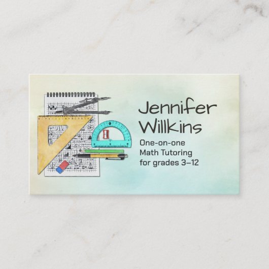 Carte De Visite Tuteur privé en mathématiques - Enseignant en math (Devant)