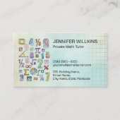 Carte De Visite Tuteur privé en mathématiques - Enseignant en math (Devant)