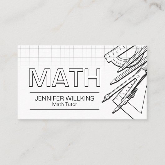 Carte De Visite Tuteur privé en mathématiques - Enseignant en math (Devant)