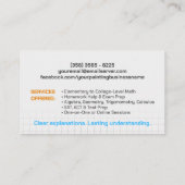 Carte De Visite Tuteur privé en mathématiques - Enseignant en math (Dos)