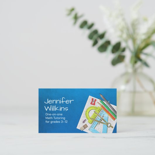 Carte De Visite Tuteur privé en mathématiques - Enseignant en math (Debout devant)