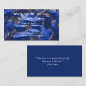 Carte De Visite Tuteur privé/professeur/affaires personnelles de (Devant / Derrière)