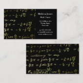 Carte De Visite Tuteur/professeur de maths de tableau noir (Devant / Derrière)