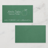 Carte De Visite Tuteur vert de professeur remplaçant d'Apple de (Devant / Derrière)