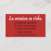 Carte De Visite Tutor de Flauta (Dos)