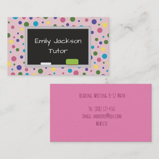 Carte De Visite Tutorat (Devant / Derrière)