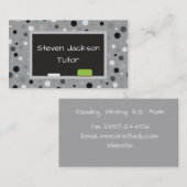 Carte De Visite Tutorat à pois gris (Devant / Derrière)