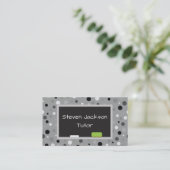 Carte De Visite Tutorat à pois gris (Debout devant)