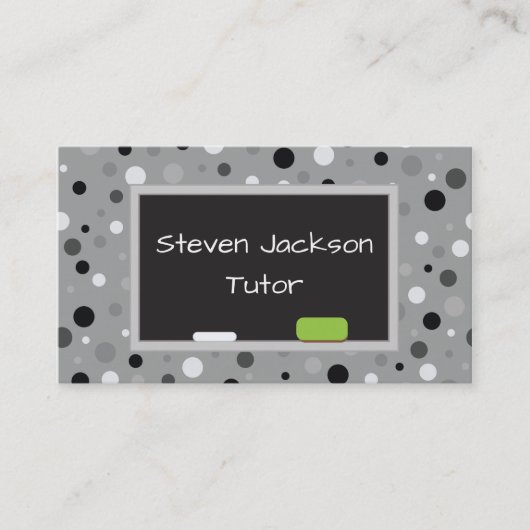 Carte De Visite Tutorat à pois gris (Devant)