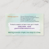 Carte De Visite Tutorat en science - Professeur d'aquarelle art (Dos)