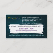 Carte De Visite Tutorat en science - Professeur d'aquarelle art (Dos)