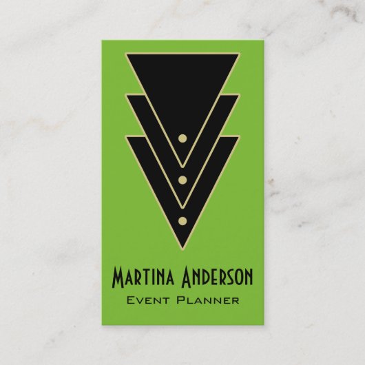 Carte De Visite Tuxedo Art Déco Moderne (Devant)