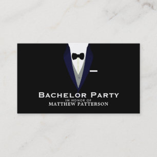 Carte De Visite Tuxedo noir, élégant et moderne Bachelor Party Tic