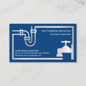 Carte De Visite Tuyau d'argent Bleu Eaux de flottaison Plomberie (Dos)