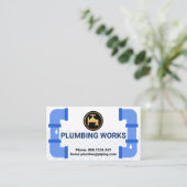 Carte De Visite Tuyau de plomberie Creative Blue Leaking (Debout devant)