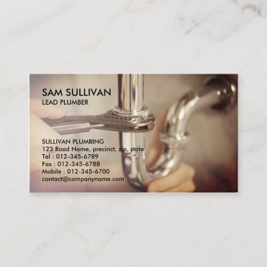 Carte De Visite Tuyauterie en plomberie (Devant)