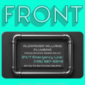 Carte De Visite Tuyaux en métal noir sur mesure, plombier Code QR