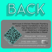 Carte De Visite Tuyaux en métal noir sur mesure, plombier Code QR