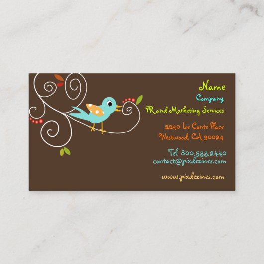 Carte De Visite Tweet, tweet... SEO Marketing/DO-IT-YOURSELF coule (Devant)