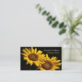 Carte De Visite Twin Sunflowers, Floral (Debout devant)