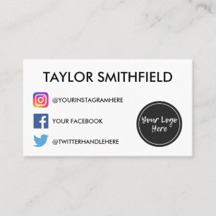  carte de visite Twitter sur Facebook Instagram