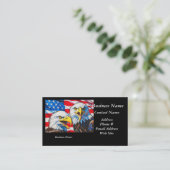 Carte De Visite Two Eagles Talking - Drapeau américain et Aigles c (Debout devant)