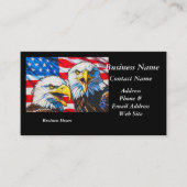 Carte De Visite Two Eagles Talking - Drapeau américain et Aigles c (Devant)