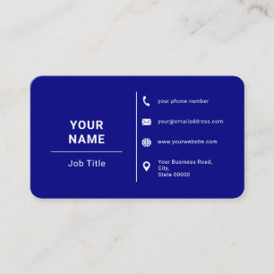 Carte De Visite Type de logo personnalisé minimaliste bleu marine
