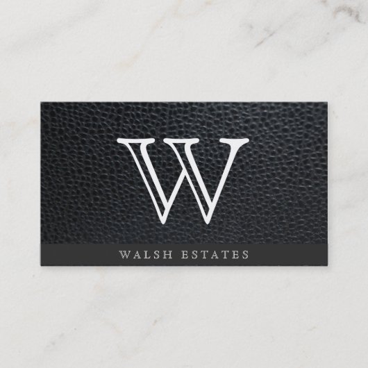 Carte De Visite Type de serif Monogramme / Cuir (Devant)