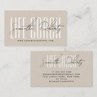 Type d'entraîneur de la vie moderne script beige