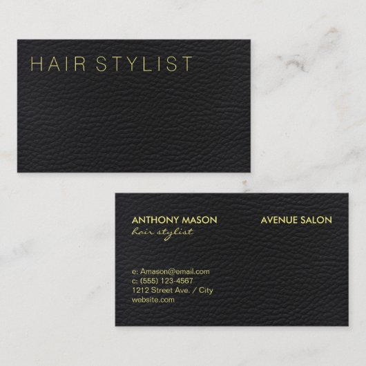 Carte De Visite Type moderne cuir (Devant / Derrière)