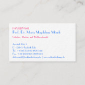 Carte De Visite Typografische Visitenkarte (Devant)