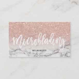 Carte De Visite Typographie à microbilles rose parties scintillan